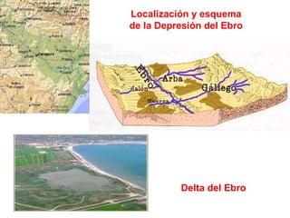 Localización y esquema de la Depresión del Ebro Delta del Ebro 