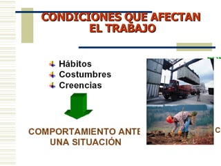 CONDICIONES QUE AFECTAN  EL TRABAJO 