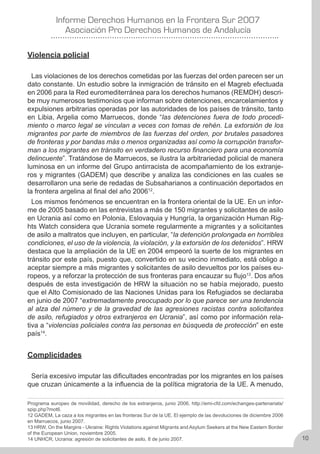 Derechos Humanos en la frontera sur 2007