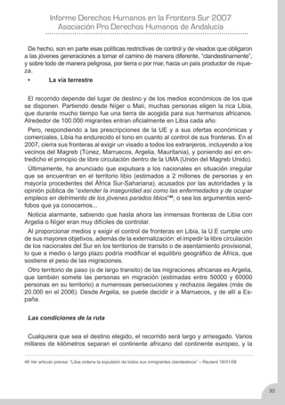 Derechos Humanos en la frontera sur 2007