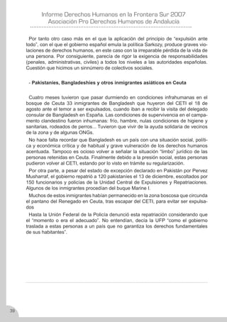 Derechos Humanos en la frontera sur 2007