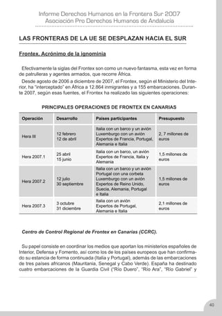 Derechos Humanos en la frontera sur 2007