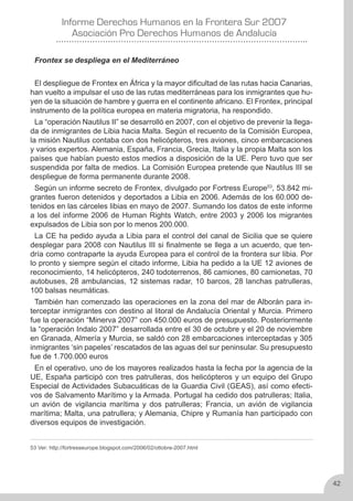 Derechos Humanos en la frontera sur 2007