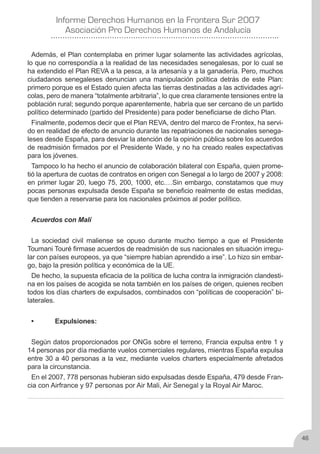 Derechos Humanos en la frontera sur 2007