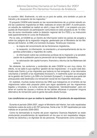 Derechos Humanos en la frontera sur 2007