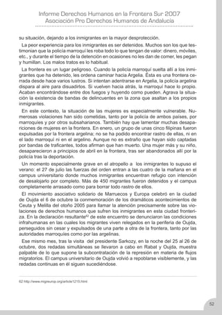 Derechos Humanos en la frontera sur 2007