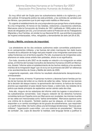 Derechos Humanos en la frontera sur 2007