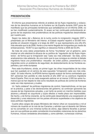 Derechos Humanos en la frontera sur 2007