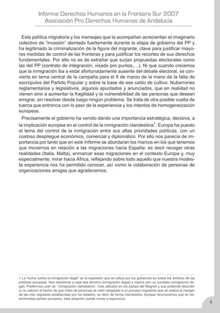 Derechos Humanos en la frontera sur 2007