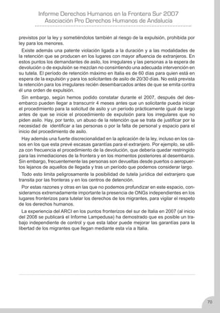 Derechos Humanos en la frontera sur 2007