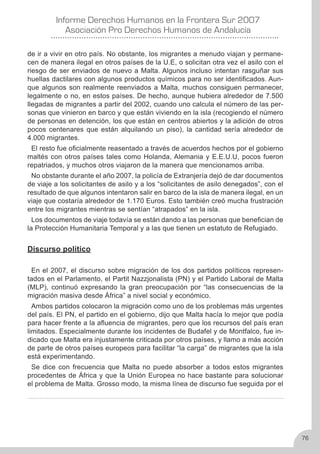 Derechos Humanos en la frontera sur 2007