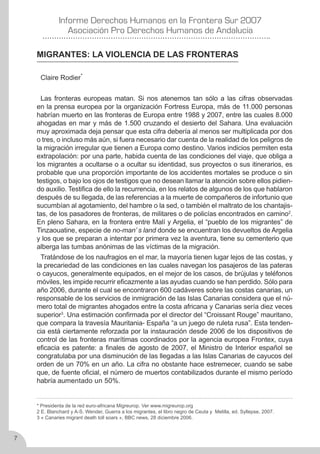 Derechos Humanos en la frontera sur 2007