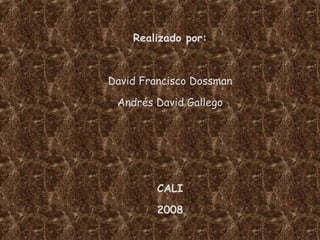 Realizado por: David Francisco Dossman Andrés David Gallego CALI 2008 