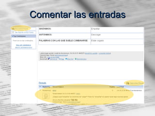 Comentar las entradas 