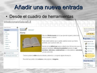 Añadir una nueva entrada Desde el cuadro de herramientas 