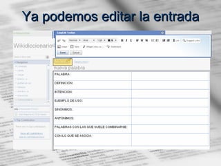 Ya podemos editar la entrada 