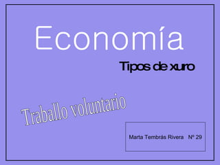 Economía Tipos de xuro Marta Tembrás Rivera  Nº 29 Traballo voluntario 