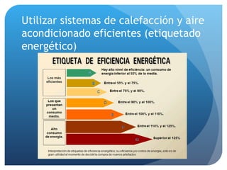 Utilizar sistemas de calefacción y aire acondicionado eficientes (etiquetado energético) 