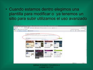 Cuando estamos dentro elegimos una plantilla para modificar o  ya tenemos un sitio para subir utilizamos el uso avanzado 