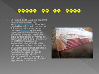  La inmensa Chan-Chan estaba formada por 10 grandes unidades generalmente rectangulares y abiertas al turismo. Cada unidad se encontraba rodeada de altos muros de altura superior a los 9 metros, encerrando en ellos un emparrillado de calles, casas grandes y pequeñas, grandes pirámides, depósitos de víveres y agua. Entre los distintos barrios parece que existieron zonas de cultivo pertenecientes a la comunidad, donde se observan pequeñas construcciones aisladas, tales como habitaciones de bajos techos y una sola entrada. 