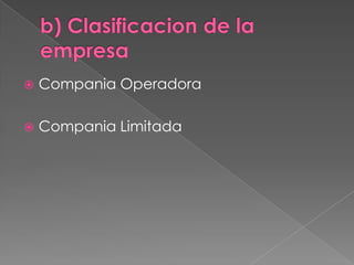 South Land Turismo CIA. LTDAa) Descripcion de la empresaSouth Land Touring, Operadora de Turismo, es una empresa dedicada a la actividad turística cuya base de operaciones se sitúa en la ciudad de Cuenca, al sur de los Andes Ecuatorianos. Si bien es una empresa relativamente joven en el mercado turístico, ya que, inicia sus operaciones en Diciembre del 2006, sin embargo, gracias a la calidad y experiencia de su personal ha logrado situarse en lugar privilegiado.