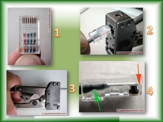 Utilizando la forma 568ª los las puntas de los cables deberían tener la forma siguiente: