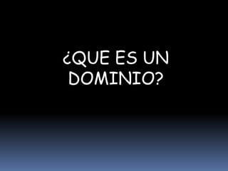¿QUE ES UN DOMINIO?