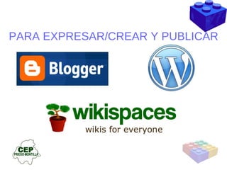 PARA EXPRESAR/CREAR Y PUBLICAR 