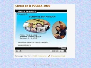 Ing. Telmo Viteri - tviteri@pucesa.edu.ec