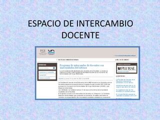 ESPACIO DE INTERCAMBIO DOCENTE