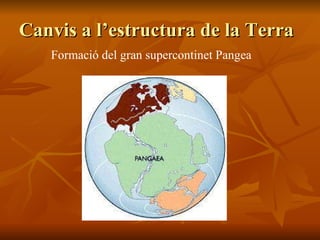 Canvis a l’estructura de la Terra Formació del gran supercontinet Pangea 