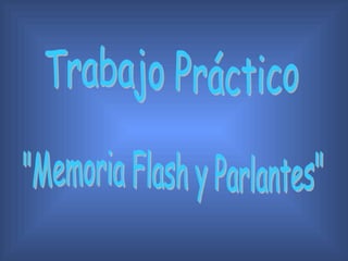 Trabajo Práctico  &quot;Memoria Flash y Parlantes&quot; 