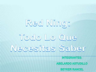Red Ning: Todo Lo Que Necesitas Saber Integrantes: Abelardo Astudillo Beyker Rancel 
