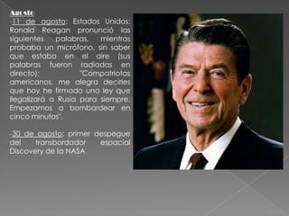 Septiembre-11 de septiembre: España: veinte personas mueren en un incendio forestal en la isla de La Gomera, entre ellas Francisco Afonso (gobernador de Santa Cruz de Tenerife). -21 de septiembre: Estados Unidos: la NASA lanza la nave Galaxy–C