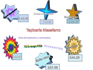 Rasos estampadosLienzo estampadoBengalinas$ 33.90$ 28.90 $ 59.20TapiceriaMasaferroTelas de tapiceria y cortinadosHULE25 de mayo 1409cuerinaaccesorios$ 35.90$44.20Voileniza$37.90