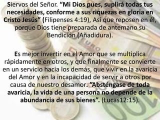 e) Siembre siempre.Convierta el hecho de Dar enun verdadero hábito de su vida.