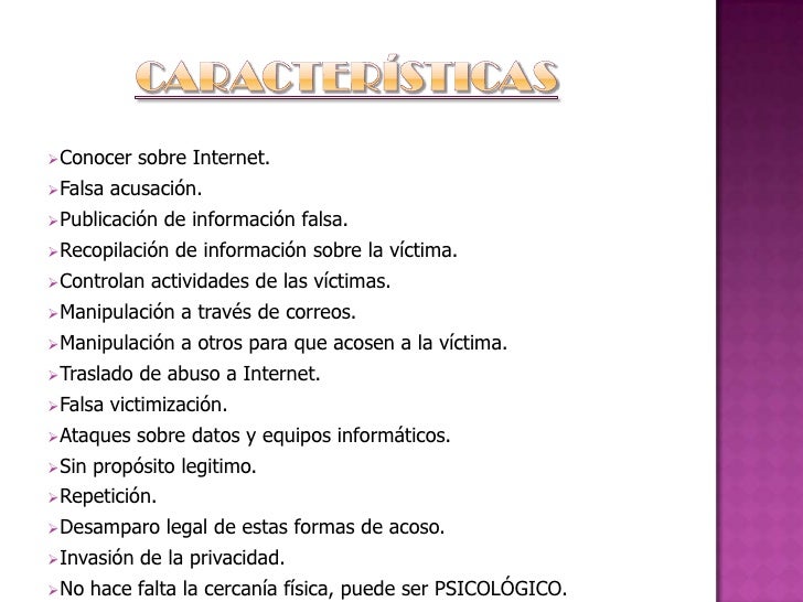 Resultado de imagen para caracteristicas del ciberbullying
