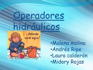 Operadores
hidráulicos
•Malena molina
•Andrés Ripe
•Laura calderón
•Midory Rojas
 