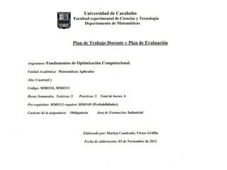 Plan de Evaluacion FOC