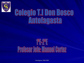 1ºE-2ºE Profesor Jefe: Manuel Cortez Colegio T.I Don Bosco Antofagasta 