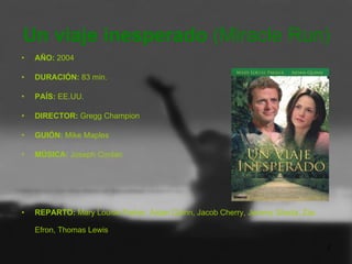 Un viaje inesperado  (Miracle Run) <ul><li>AÑO:  2004 </li></ul><ul><li>DURACIÓN:  83 min.   </li></ul><ul><li>PAÍS:  EE.U...