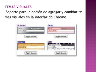 Referencia sobre los menús.Barra de marcadores: Accesos directos a las páginas que se acceden con más frecuencia.