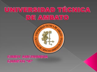 UNIVERSIDAD TÉCNICA  DE AMBATO CINDY ANCHUNDIA CUARTO “A” 