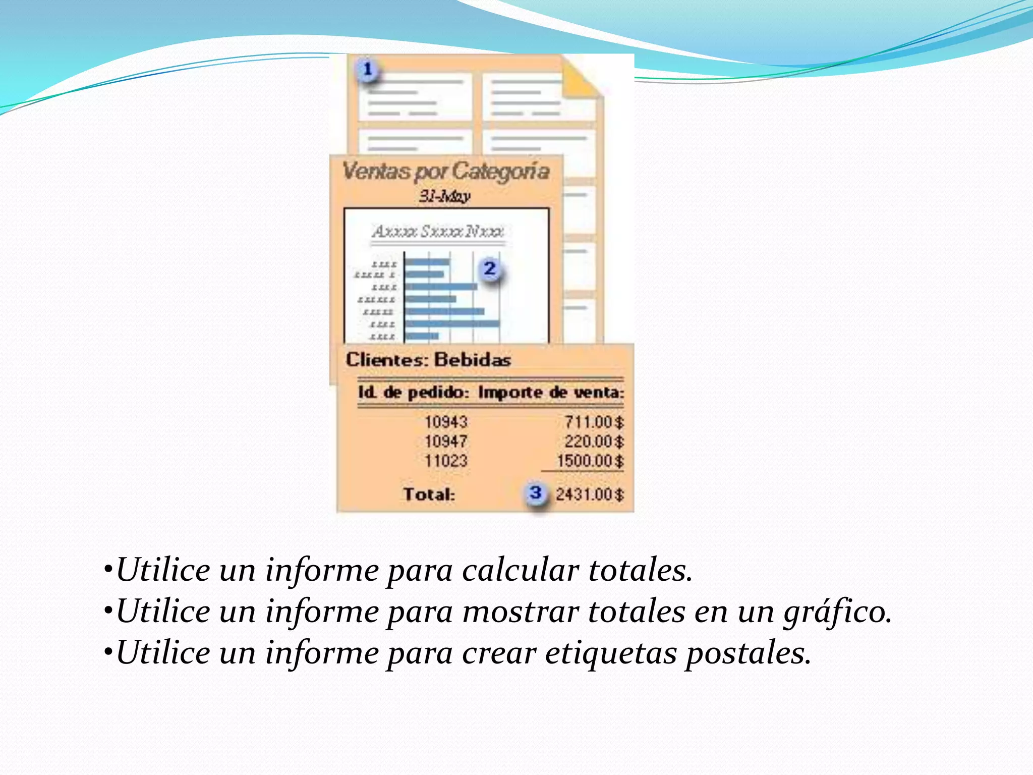 Una tabla muestra muchos registros al mismo tiempo, pero puede que sea necesario desplazarse para ver todos los datos de un solo registro. Por otra parte, cuando se visualiza una tabla, no se pueden actualizar los datos de más de una tabla al mismo tiempo.   Un formulario sitúa el enfoque en un registro cada vez, pero puede mostrar los campos de más de una tabla. También puede mostrar imágenes y otros objetos.  Un formulario puede incluir un botón que imprima o abra otros objetos, o puede realizar otras tareas automáticamente. 