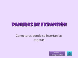 Ranuras de expansión Conectores donde se insertan las tarjetas Volver a componentes 