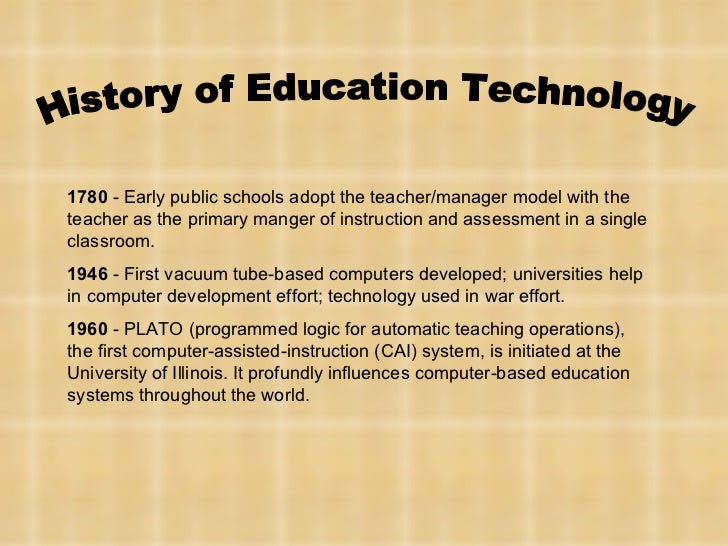Assignment Nº 1 History of Educational Technology