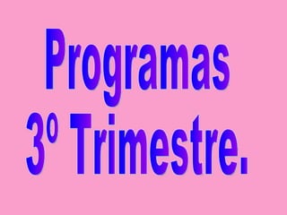 Programas  3º Trimestre. 