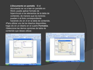 En el grupo Tabla de contenido de la ficha Referencias, haga clic en Tabla de contenido y, a continuación, en el estilo de la tabla de contenido que desee. NOTA   Para ver más opciones, haga clic en Insertar tabla de contenido para abrir el cuadro de diálogo Tabla de contenido.