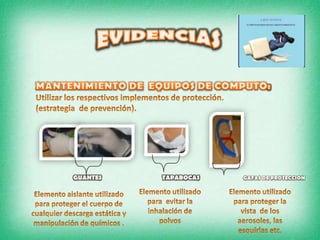 conocer las medidas de prevención.PROTOCOLO DE SEGURIDADEl protocolo de seguridad define las reglas que debemos tener en cuenta a la hora de realizar labores de mantenimiento, siguiendo  parámetros de seguridad para preveer riesgos a los cuales estamos expuestos.