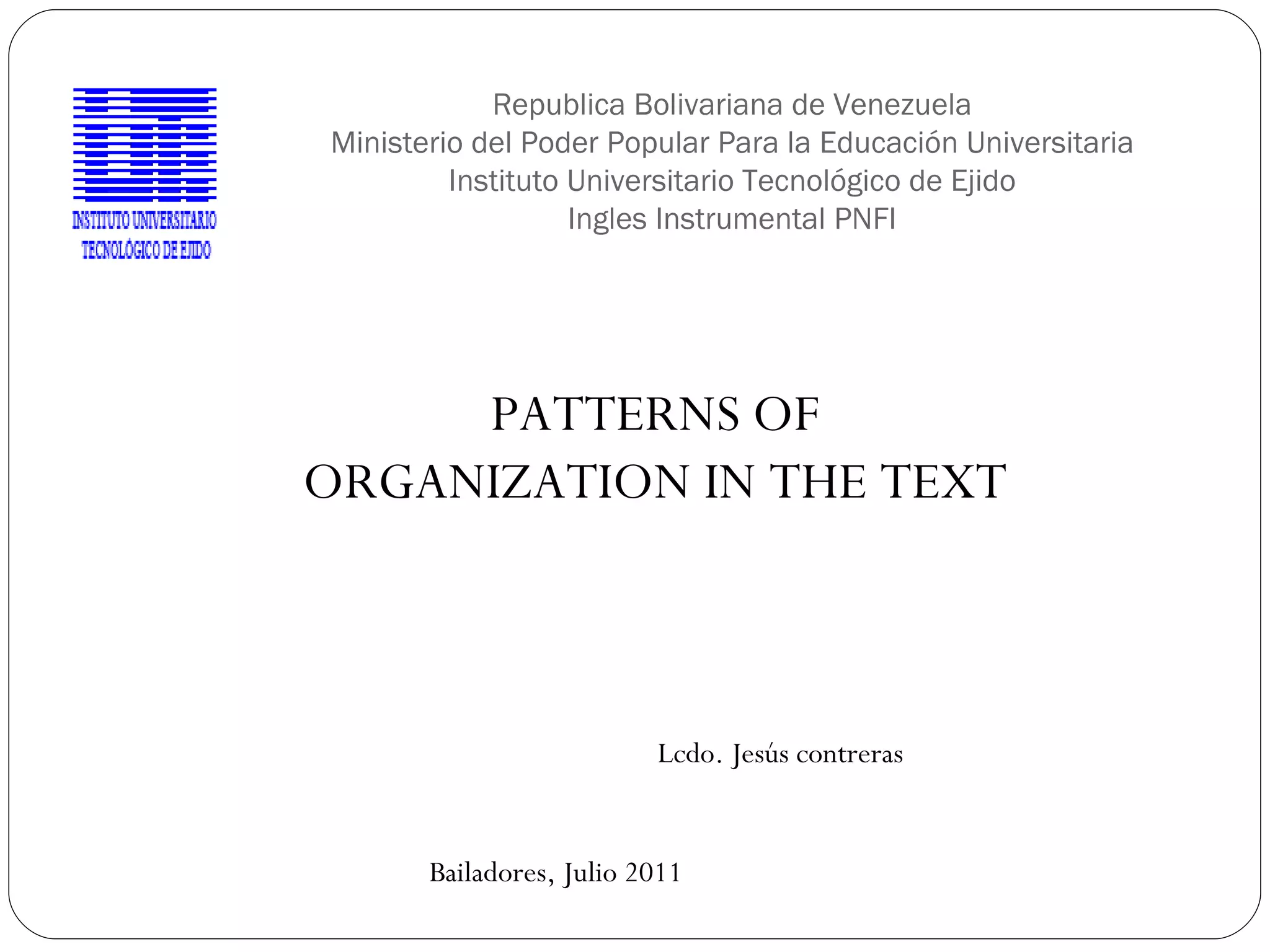 pattern of organization PPT